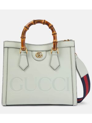 Kožená nákupná taška Gucci zelená