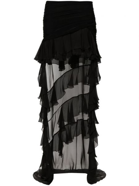 Suknja visoki struk s volanima Blumarine crna