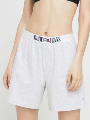Kratke traper hlače s melange uzorkom Tommy Jeans siva