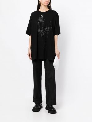 T-shirt mit print Yohji Yamamoto schwarz