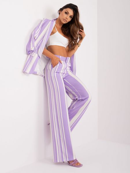 Pantaloni 3/4 cu imagine elegante Fashionhunters violet