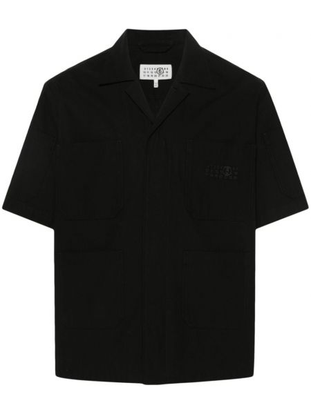Medvilninė siuvinėta marškiniai Mm6 Maison Margiela juoda