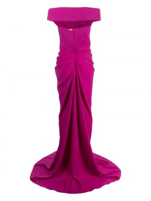 Sukienka długa z krepy Rhea Costa fioletowa
