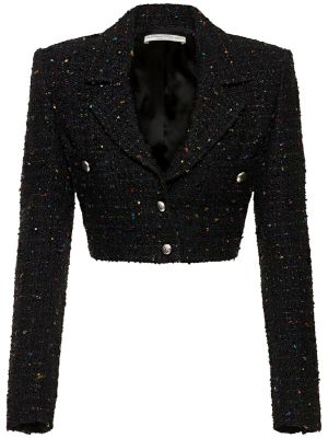 Giacca con paillettes in tweed Alessandra Rich nero