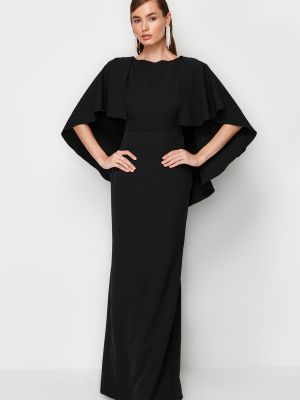 Плетена вечерна рокля Trendyol черно