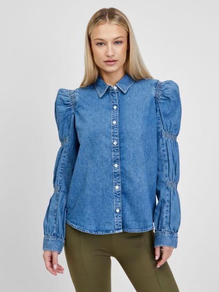 Džinsiniai marškiniai su balioninėmis rankovėmis Levi's® mėlyna