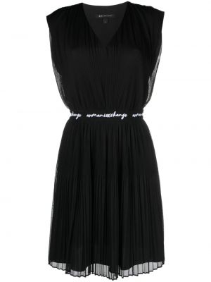 Plisované midi šaty Armani Exchange černé