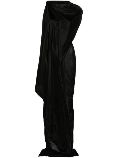 Βαμβακερή μίντι φόρεμα Rick Owens μαύρο