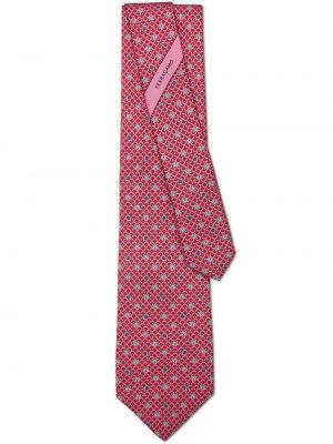 Hodvábna kravata s potlačou Ferragamo červená