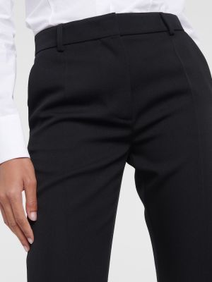 Gyapjú egyenes szárú nadrág Valentino fekete