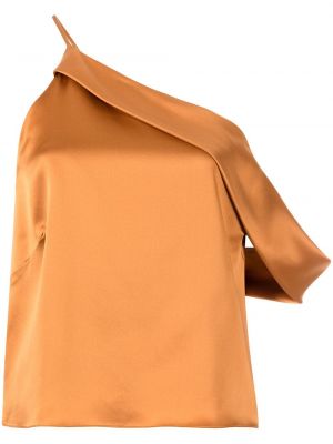 Asimetrični top z draperijo Michelle Mason oranžna