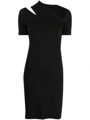 Bavlněné večerní šaty s krátkými rukávy Helmut Lang - černá
