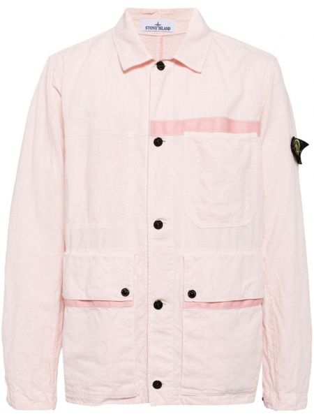 Keten uzun gömlek Stone Island pembe