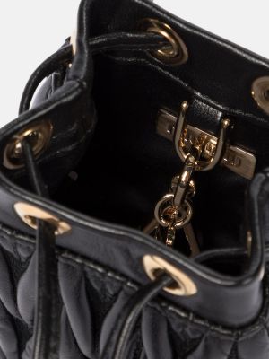 Kožená kabelka Miu Miu čierna