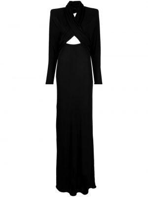 Dlouhé šaty s kapucňou Saint Laurent čierna
