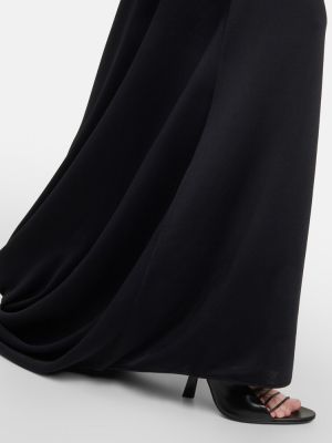 Vestido largo de tela jersey asimétrico Ferragamo negro