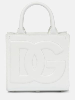 Кожени шопинг чанта Dolce&gabbana бяло