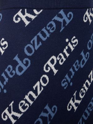 Jupe courte en laine en coton Kenzo Paris bleu