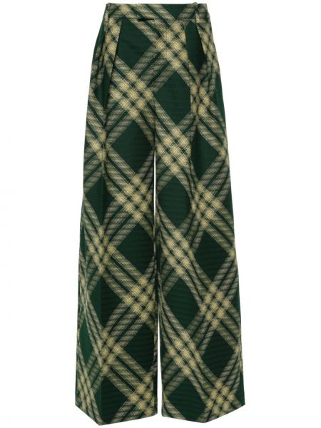 Plisované vlněné rovné kalhoty Burberry
