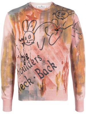 Sweter z nadrukiem Vivienne Westwood różowy