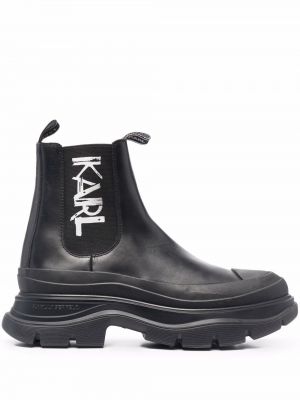 Kotníkové boty s potiskem Karl Lagerfeld černé