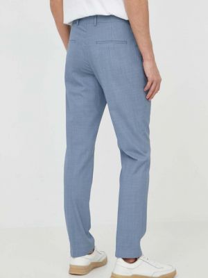 Gyapjú testhezálló nadrág Calvin Klein kék