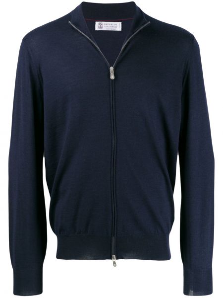 Figurbetonter strickjacke Brunello Cucinelli blau