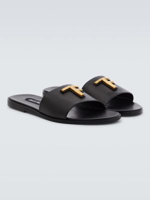 Kožené sandále Tom Ford čierna
