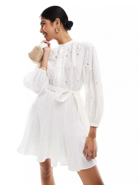 Платье мини с вышивкой & Other Stories белое
