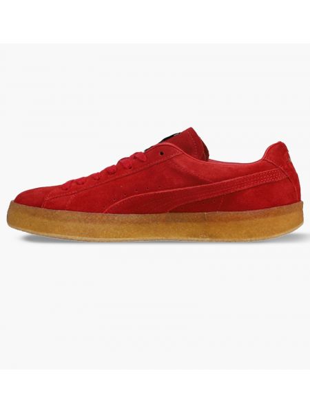 Красные кружевные замшевые кроссовки на шнуровке Puma Suede