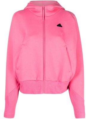 Mikina s kapucňou na zips Adidas ružová
