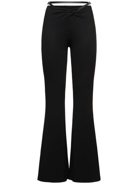 Pantaloni in viscosa in jersey in crepe Courrèges nero