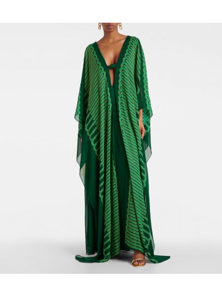 Платье с принтом Johanna Ortiz зеленое