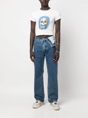 Asymmetrische straight jeans aus baumwoll Y/project blau