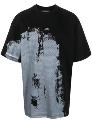 T-shirt à imprimé à motifs abstraits A-cold-wall* noir