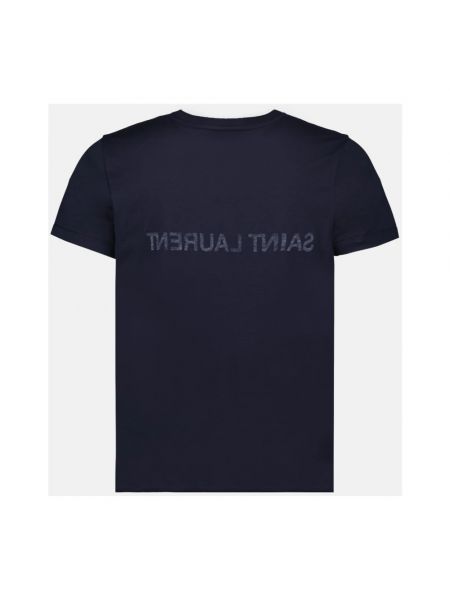 T-shirt mit print mit rundem ausschnitt Saint Laurent blau