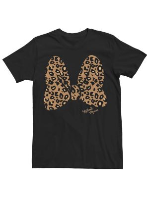 Леопардовая футболка с бантом с принтом Disney черная