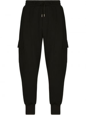 Pantaloni cargo din jerseu Dolce & Gabbana negru