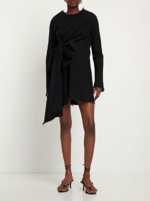 Bavlnené mini šaty Marques'almeida čierna