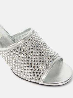 Křišťálové sandály Miu Miu stříbrné