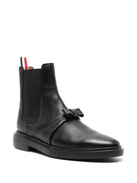 Iš natūralios odos chelsea stiliaus batai su lankeliu Thom Browne juoda
