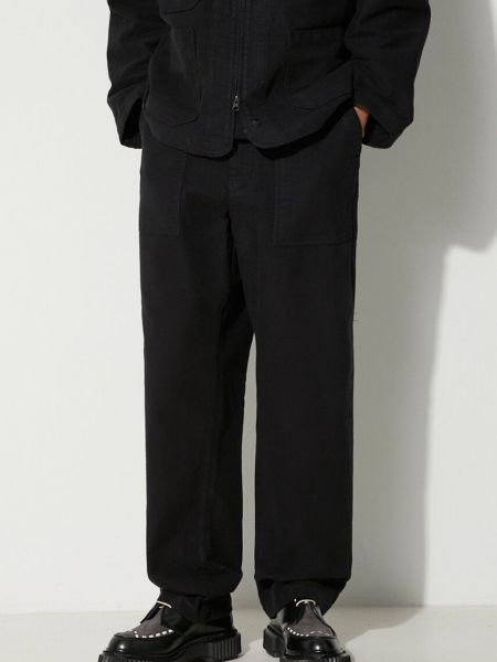Jednobarevné bavlněné kalhoty Engineered Garments černé