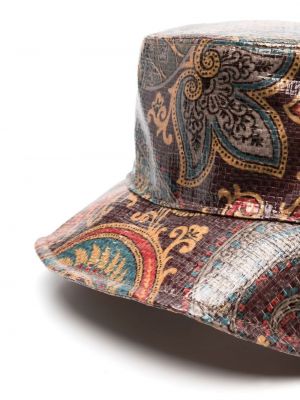 Raštuotas kepurė su paisley raštu Etro ruda