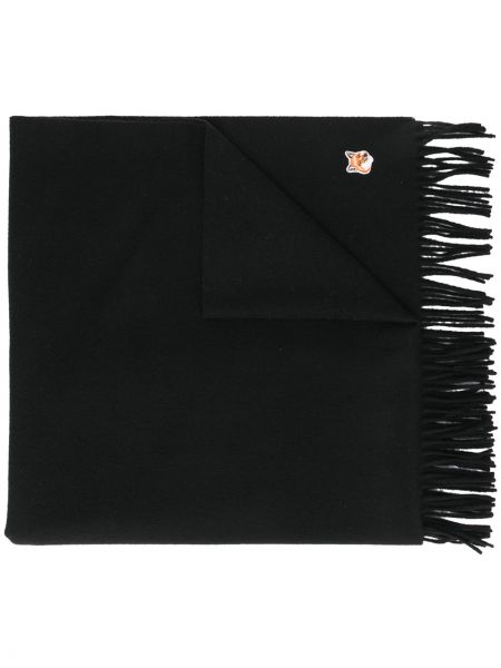 Schal mit fransen Maison Kitsuné schwarz