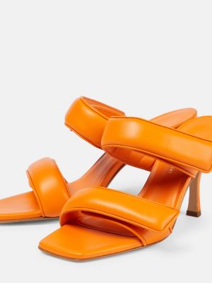 Dabīgās ādas kurpes Gia Borghini oranžs