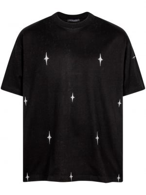Със звездички памучна тениска Stampd черно