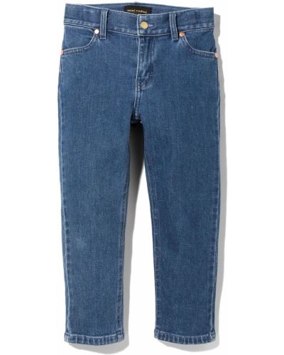 Brodert tapered fit jeans for jenter Mini Rodini blå