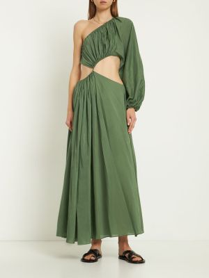 Asymetrické dlouhé šaty Matteau zelené