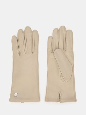 Бежевые кожаные перчатки Orsa