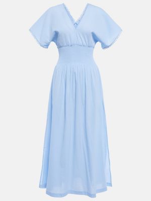 Bavlnené dlouhé šaty Heidi Klein modrá